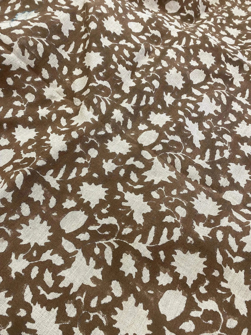 Dwinora Block Print Handloom Linen Fabric