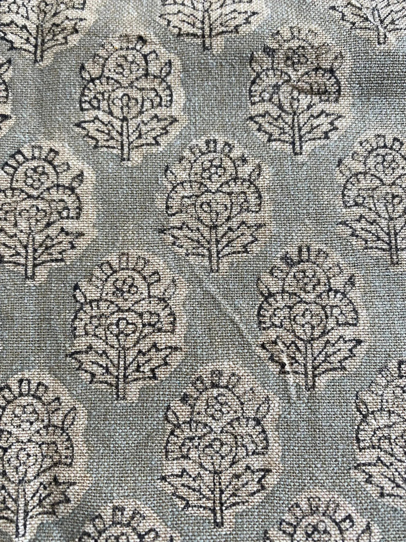 Tuskyn Block Print Handloom Linen Fabric