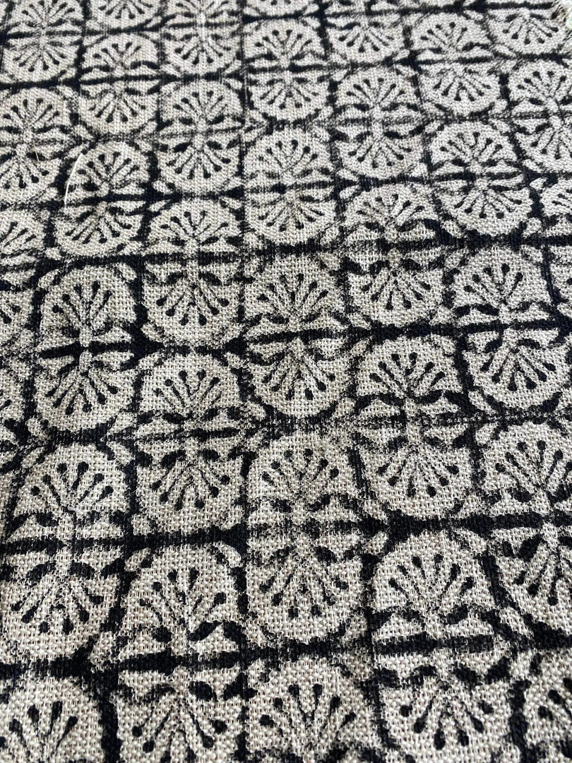 Arwelle Block Print Handloom Linen Fabric