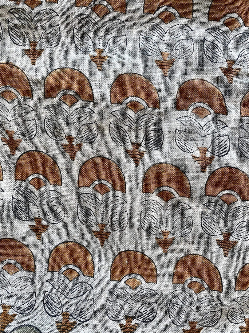 Pavira Block Print Handloom Linen Fabric