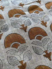 Pavira Block Print Handloom Linen Fabric