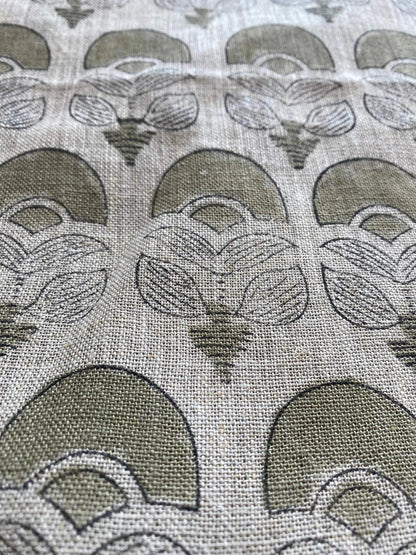 Butterfly Geometric Hand Block Linen Fabric