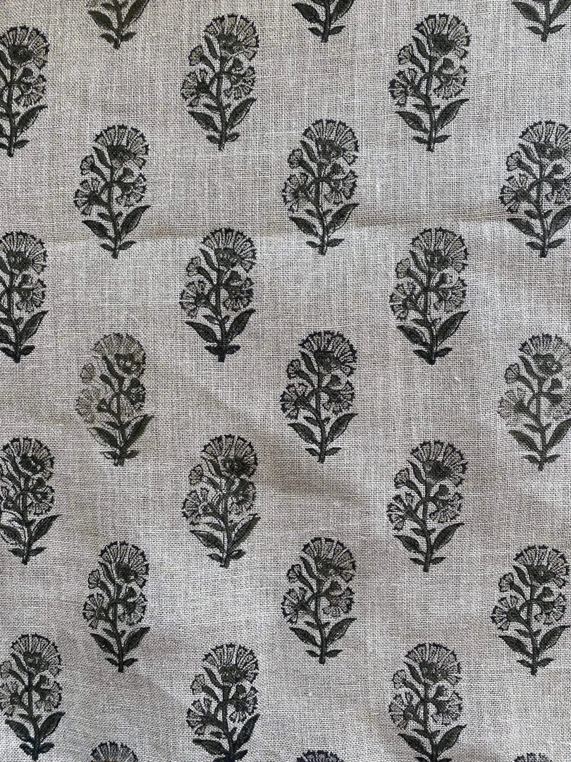 Zento Block Print Handloom Linen Fabric
