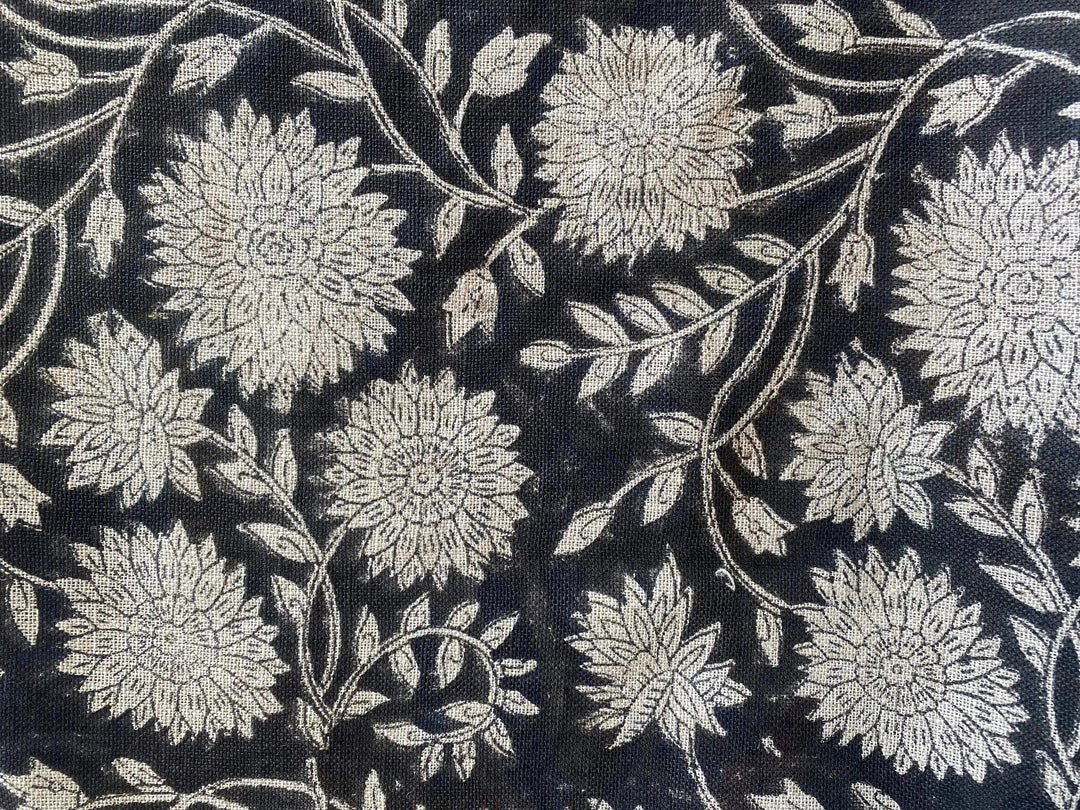 Ryselle Block Print Handloom Linen Fabric