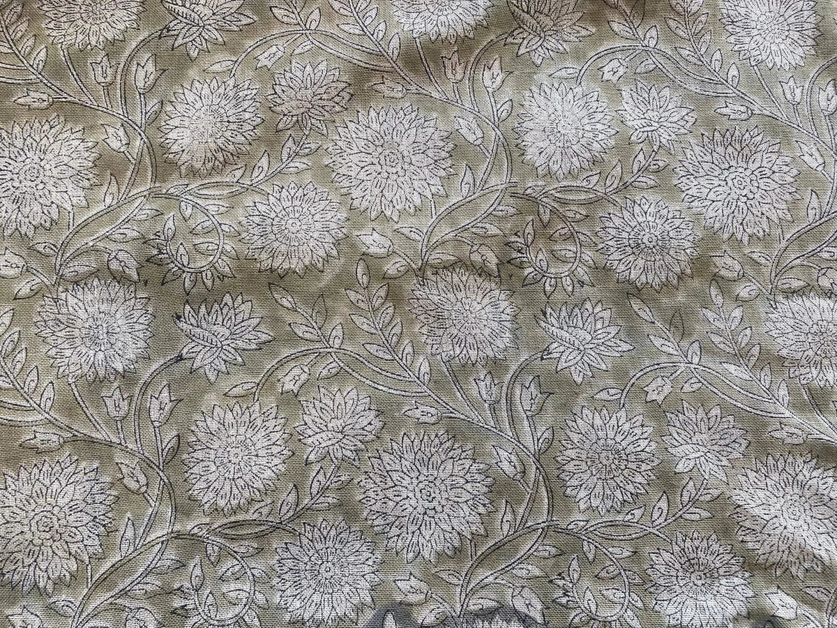 Linen fabric, Fabric by yard, Hand printed fabric, Block Print Fabric, Indian Fabric