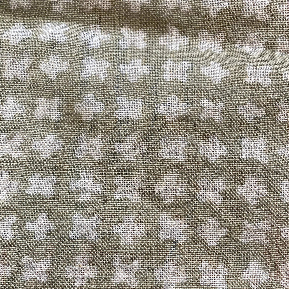 Enoki Geometric Hand Block Print Linen Fabric