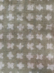 Enoki Block Print Handloom Linen Fabric