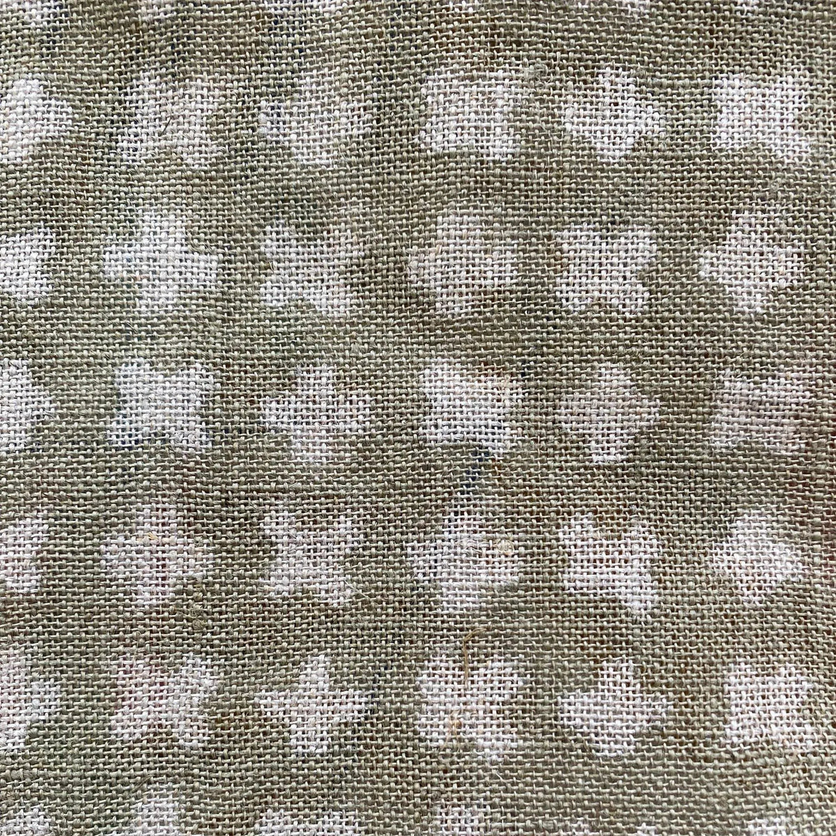 Enoki Geometric Hand Block Print Linen Fabric