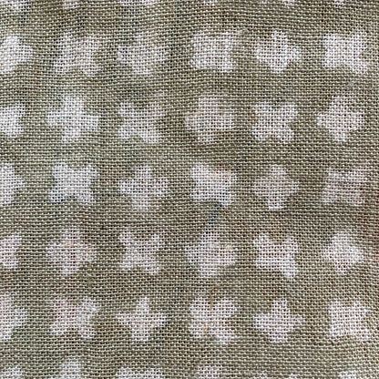 Enoki Geometric Hand Block Print Linen Fabric