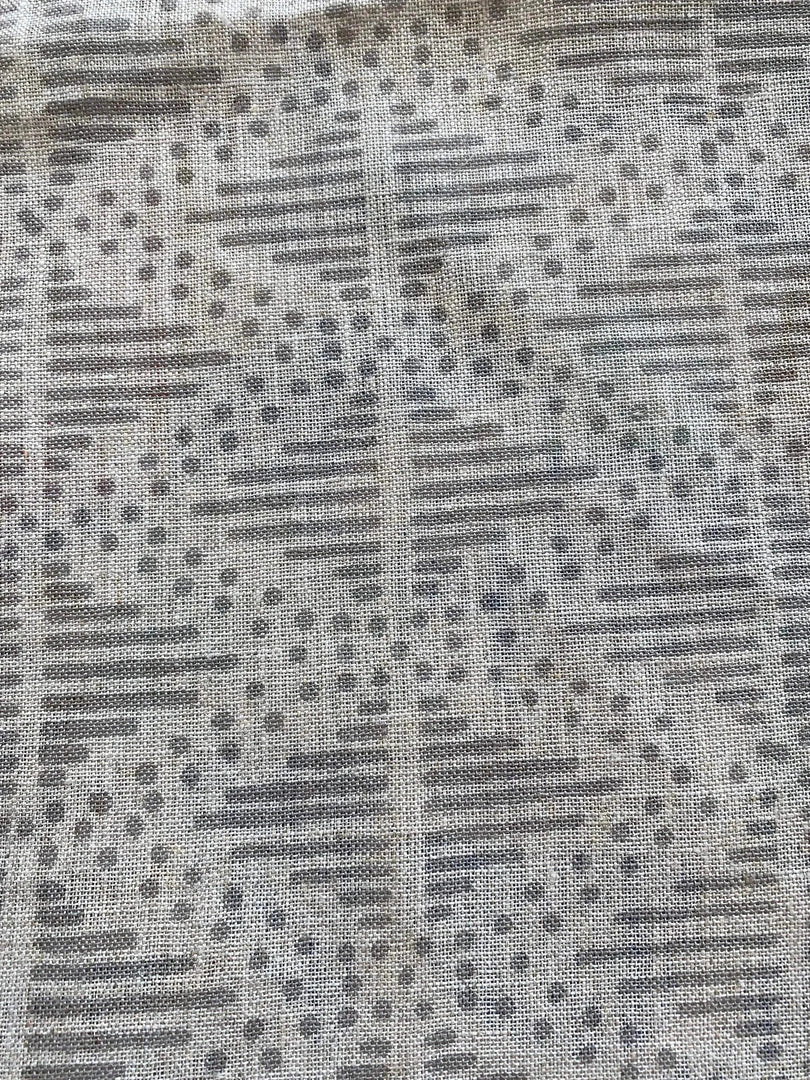 Zig-Zag Hand Block Print Linen Fabric