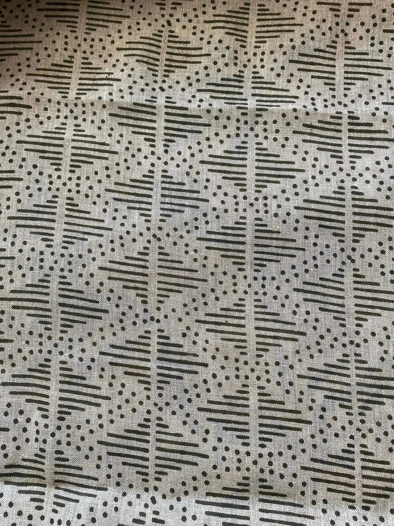 Virelle Block Print Handloom Linen Fabric