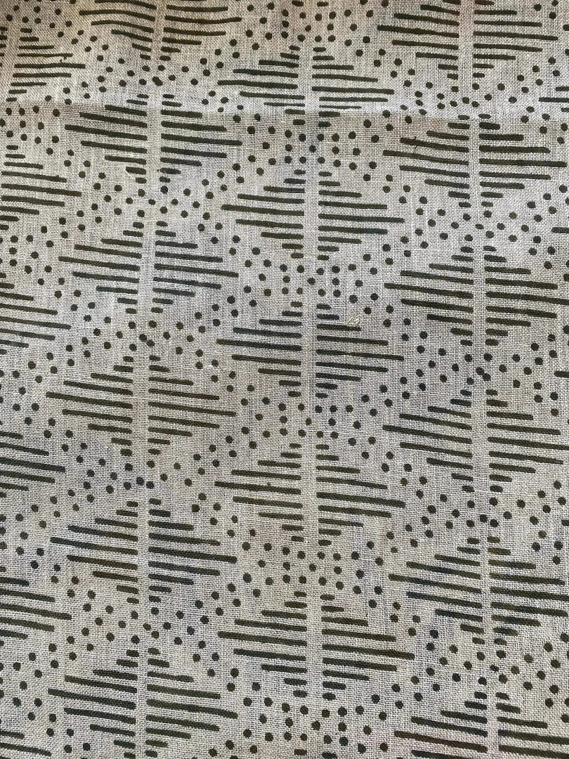 Virelle Block Print Handloom Linen Fabric