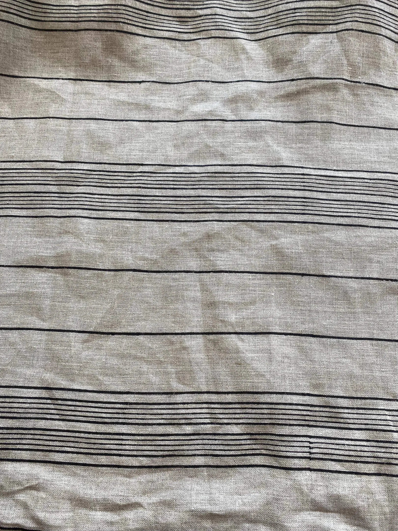 Crimzie Block Print Handloom Linen Fabric
