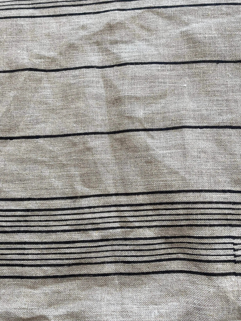 Crimzie Block Print Handloom Linen Fabric