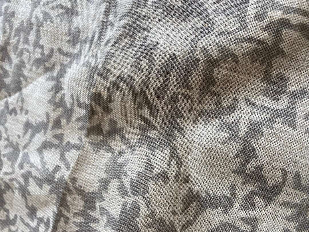 Travine Block Print Handloom Linen Fabric