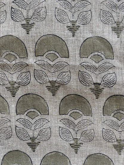 Butterfly Geometric Hand Block Linen Fabric