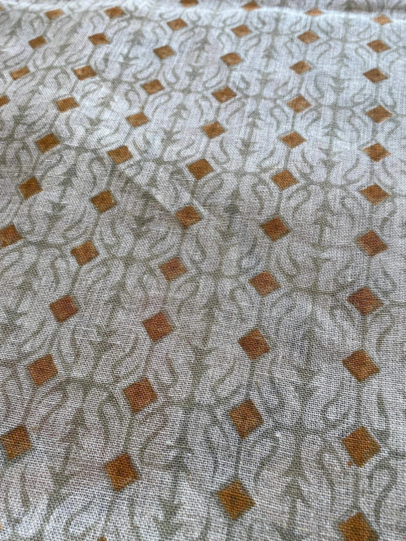 Melurie Block Print Handloom Linen Fabric