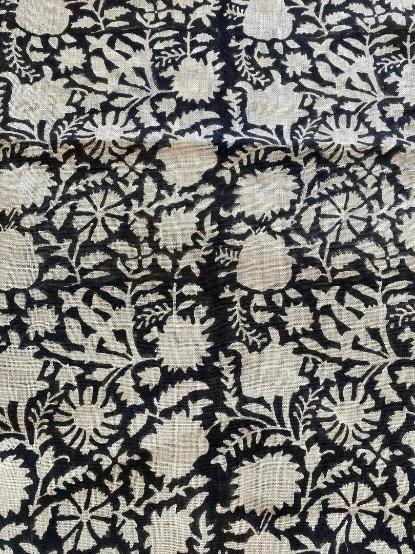 Kriselle Block Print Handloom Linen Fabric