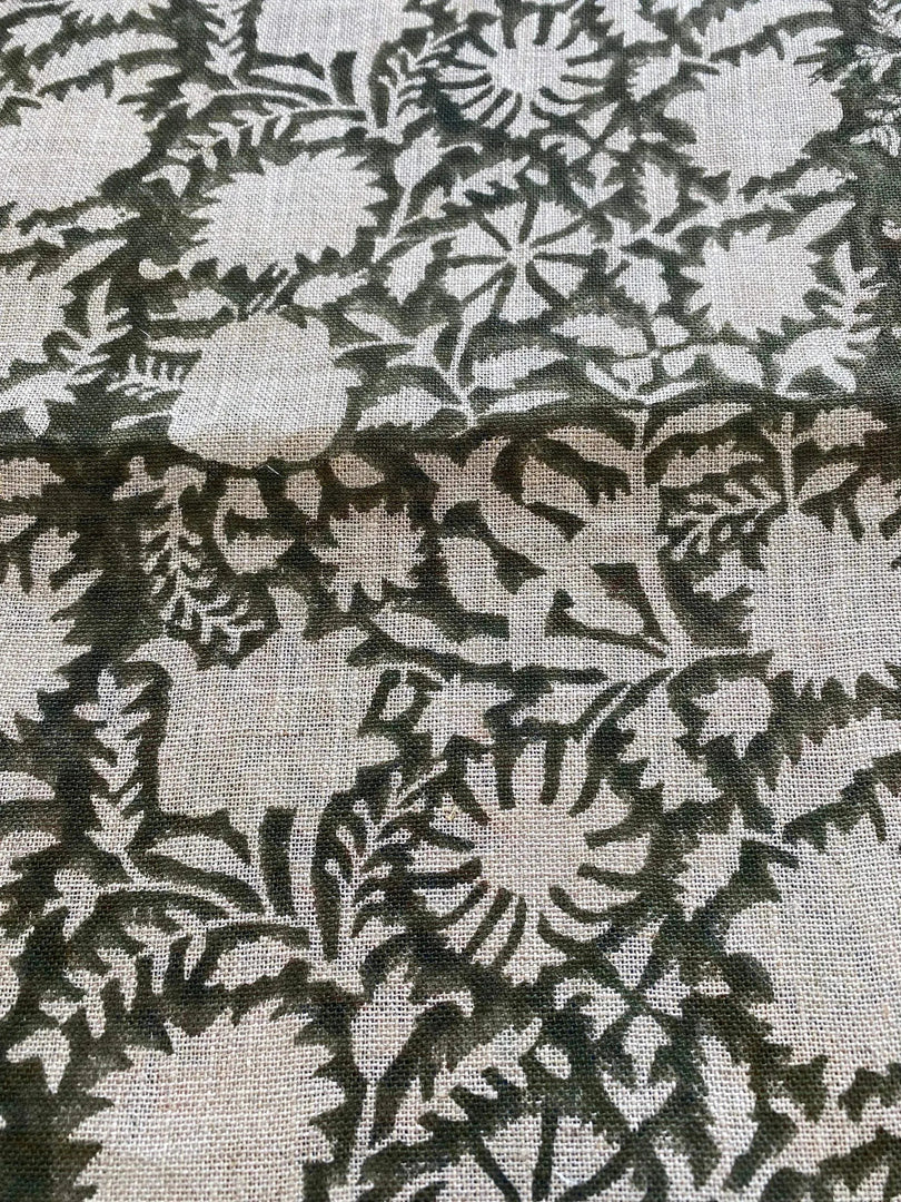 Weavra Block Print Handloom Linen Fabric