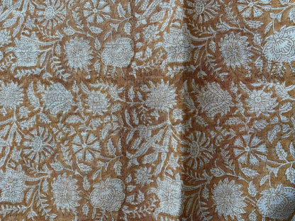 Avira Block Print Handloom Linen Fabric