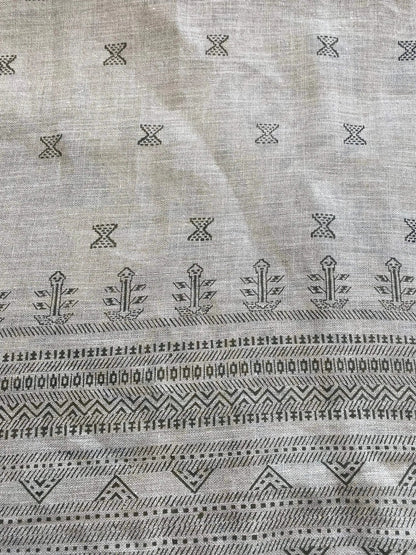 Jameson Block Print Handloom Linen Fabric