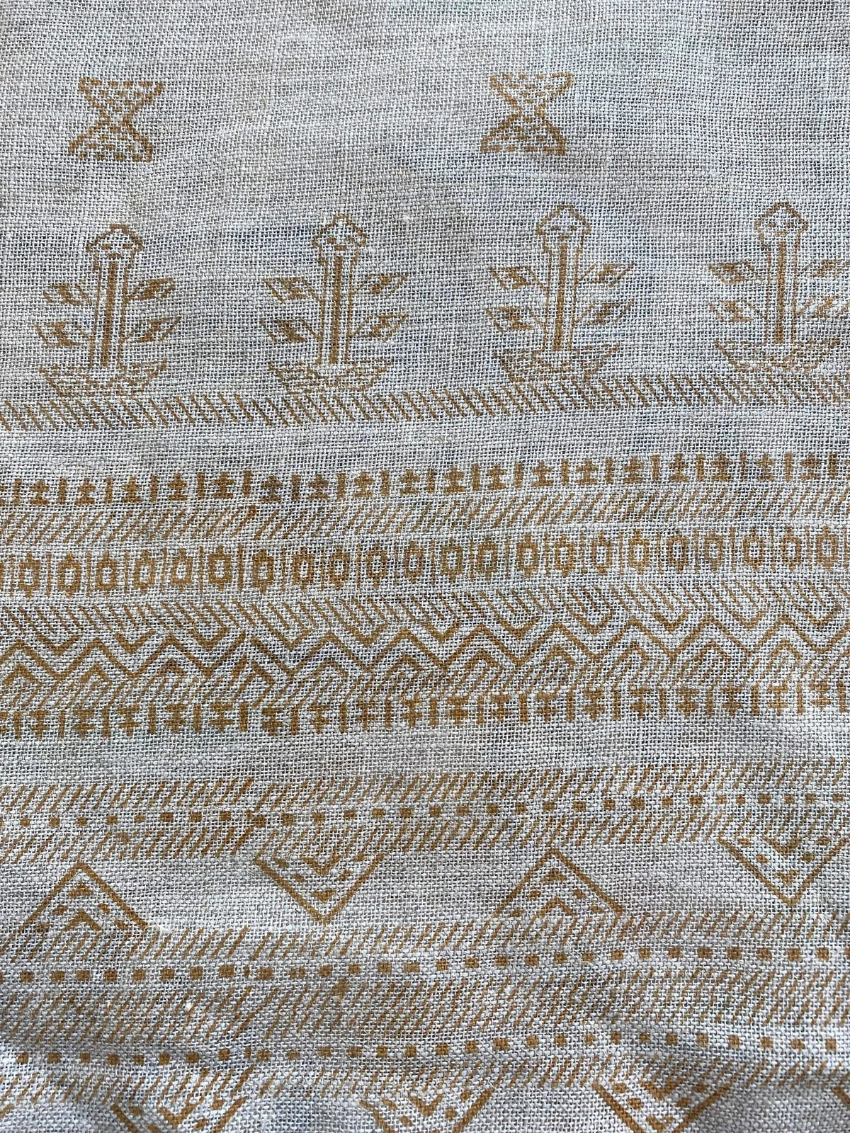 Jameson Block Print Handloom Linen Fabric