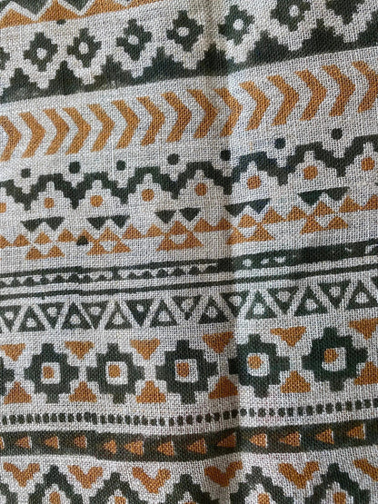 Eengel Hand Block Print Linen Fabric