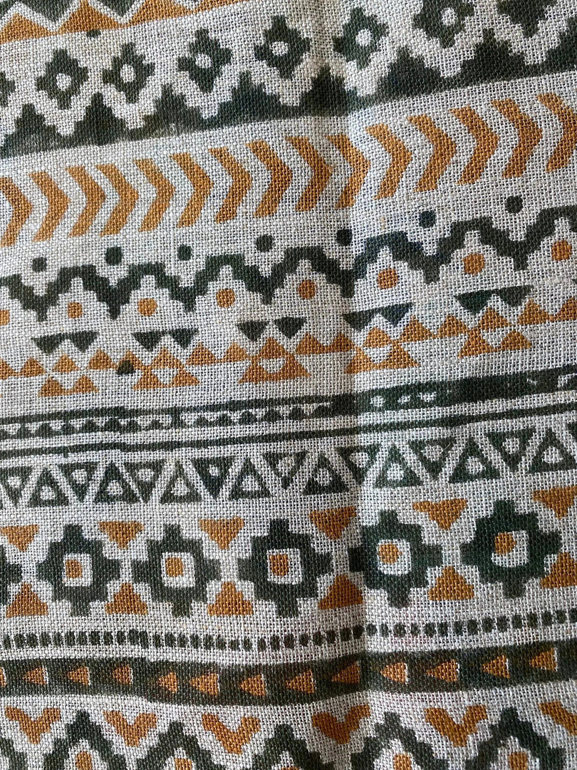 Eengel Hand Block Print Linen Fabric