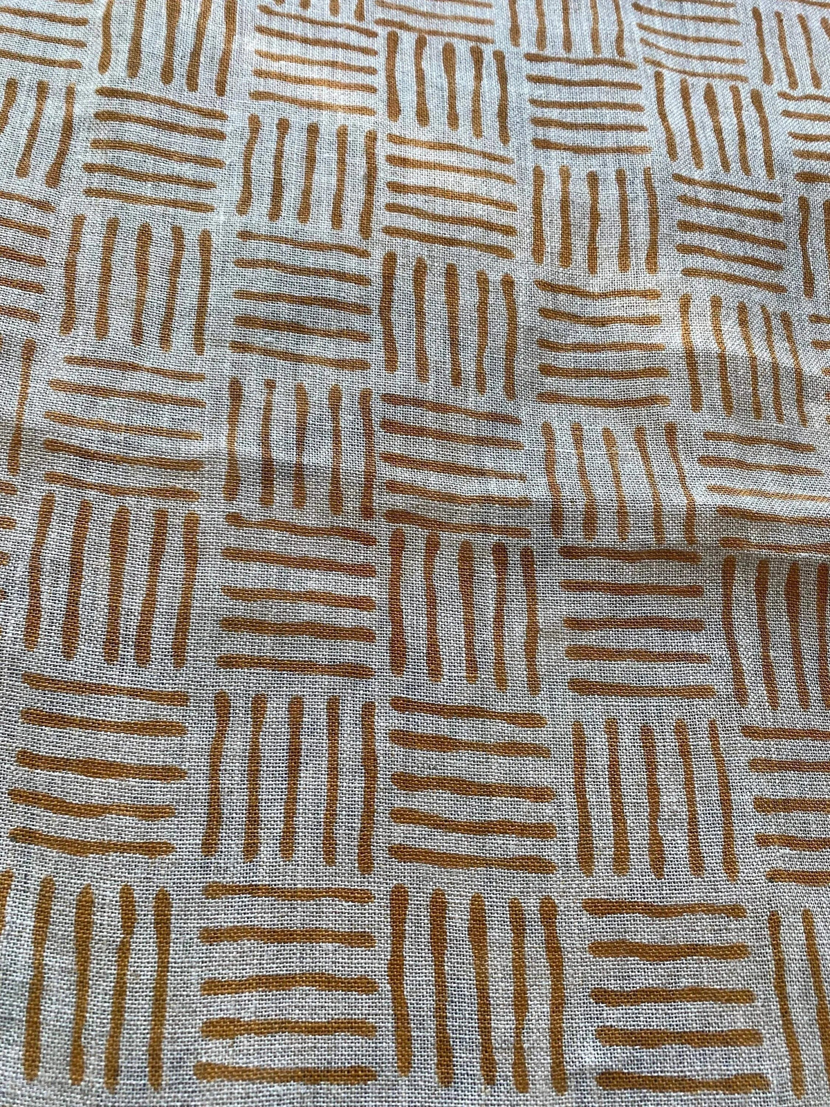 Eva Hand Block Print Linen Fabric
