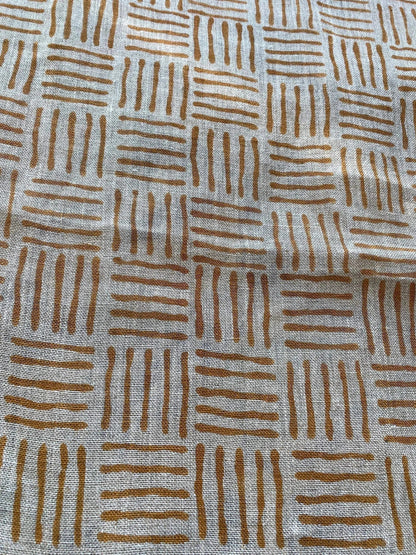 Eva Hand Block Print Linen Fabric