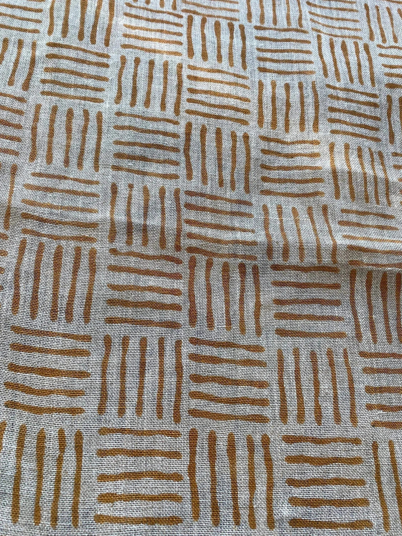 Eva Hand Block Print Linen Fabric