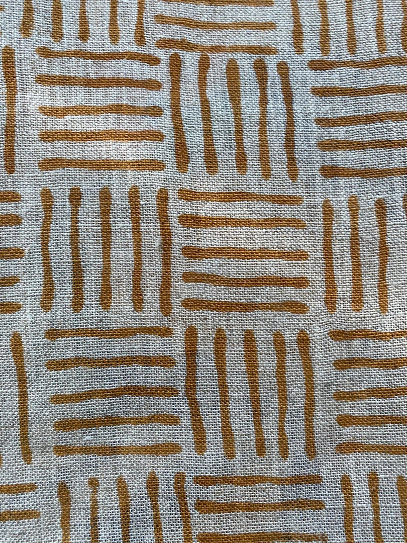 Eva Hand Block Print Linen Fabric