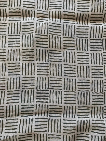 Eva Hand Block Print Linen Fabric