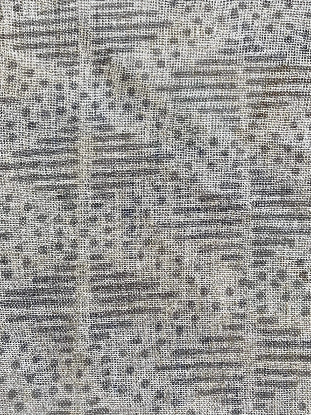 Zig-Zag Hand Block Print Linen Fabric