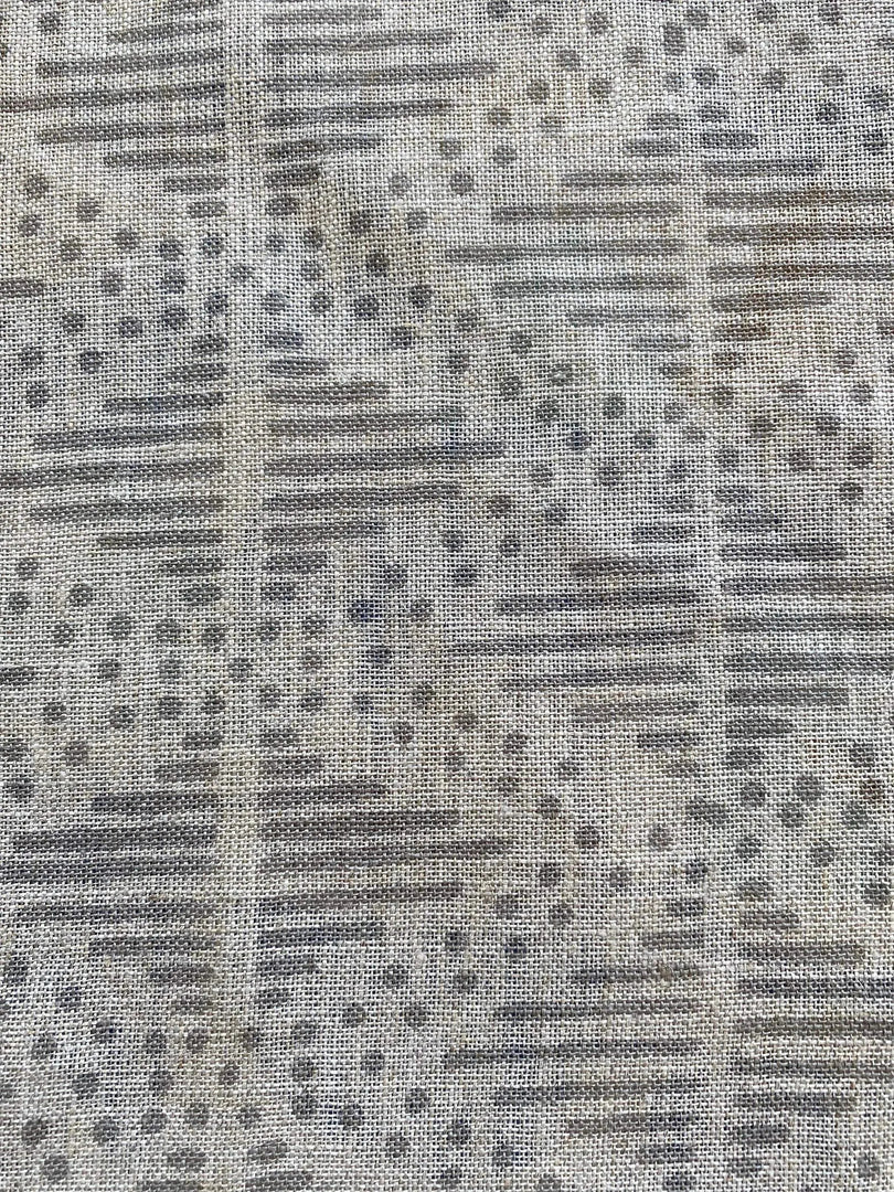 Zig-Zag Hand Block Print Linen Fabric