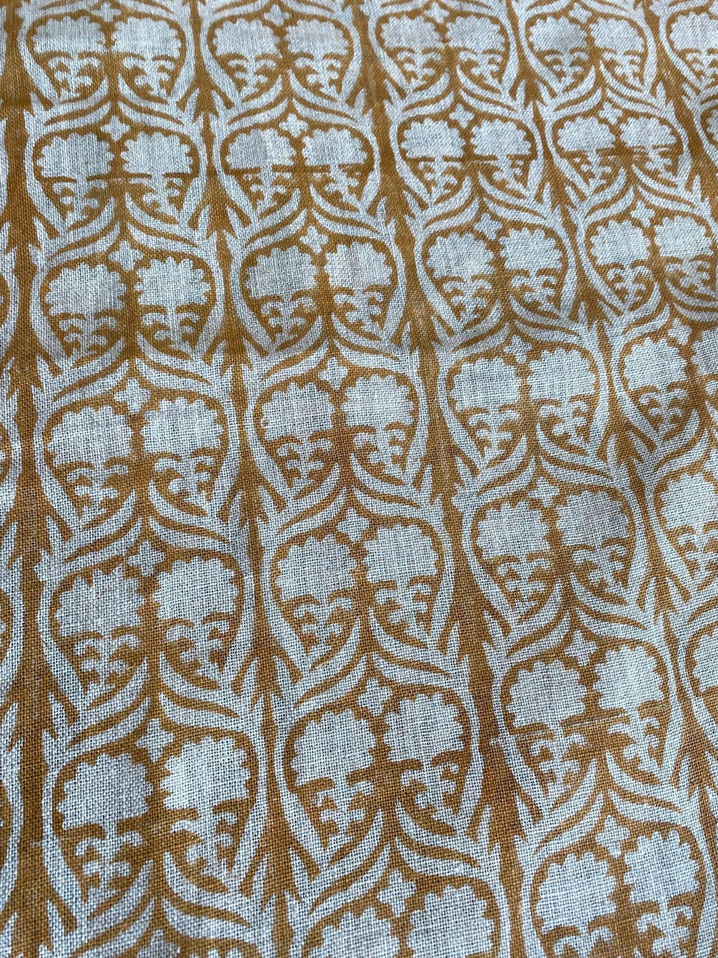 Hema Hand Block Print Linen Fabric