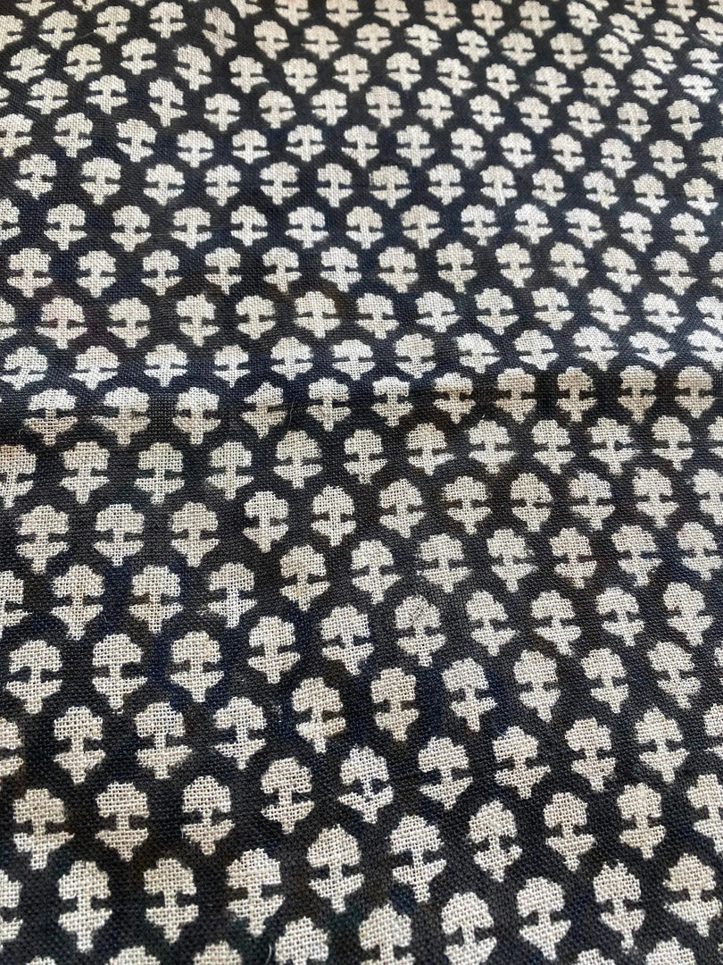 Gravina Block Print Handloom Linen Fabric