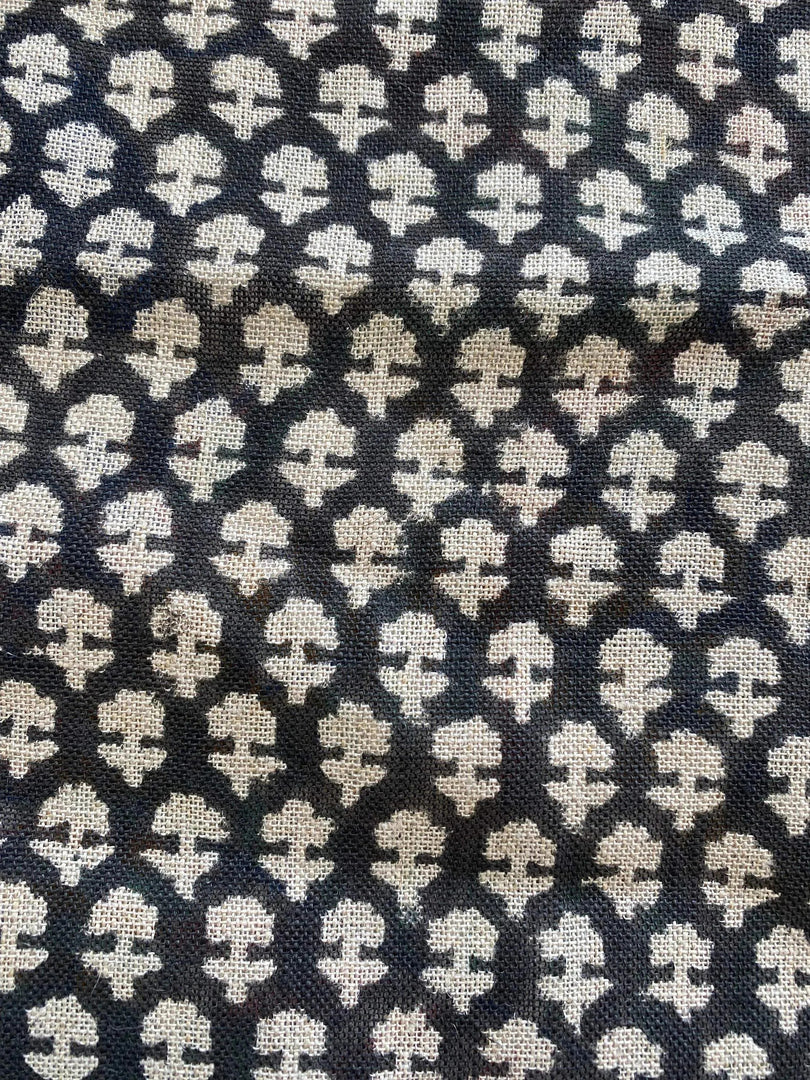 Gravina Block Print Handloom Linen Fabric