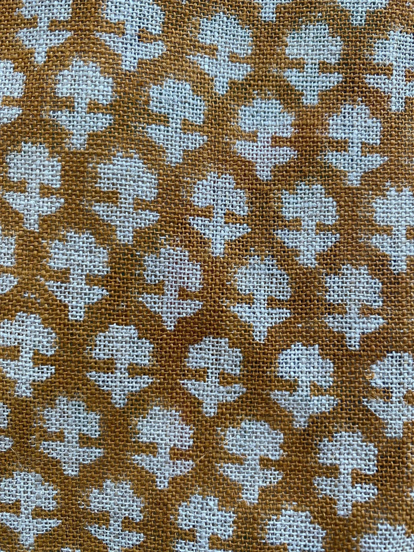 Gravina Block Print Handloom Linen Fabric