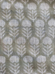 Linen fabric, Fabric by yard, Hand printed fabric, Block Print Fabric, Indian Fabric