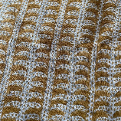 Aenara Block Print Handloom Linen Fabric