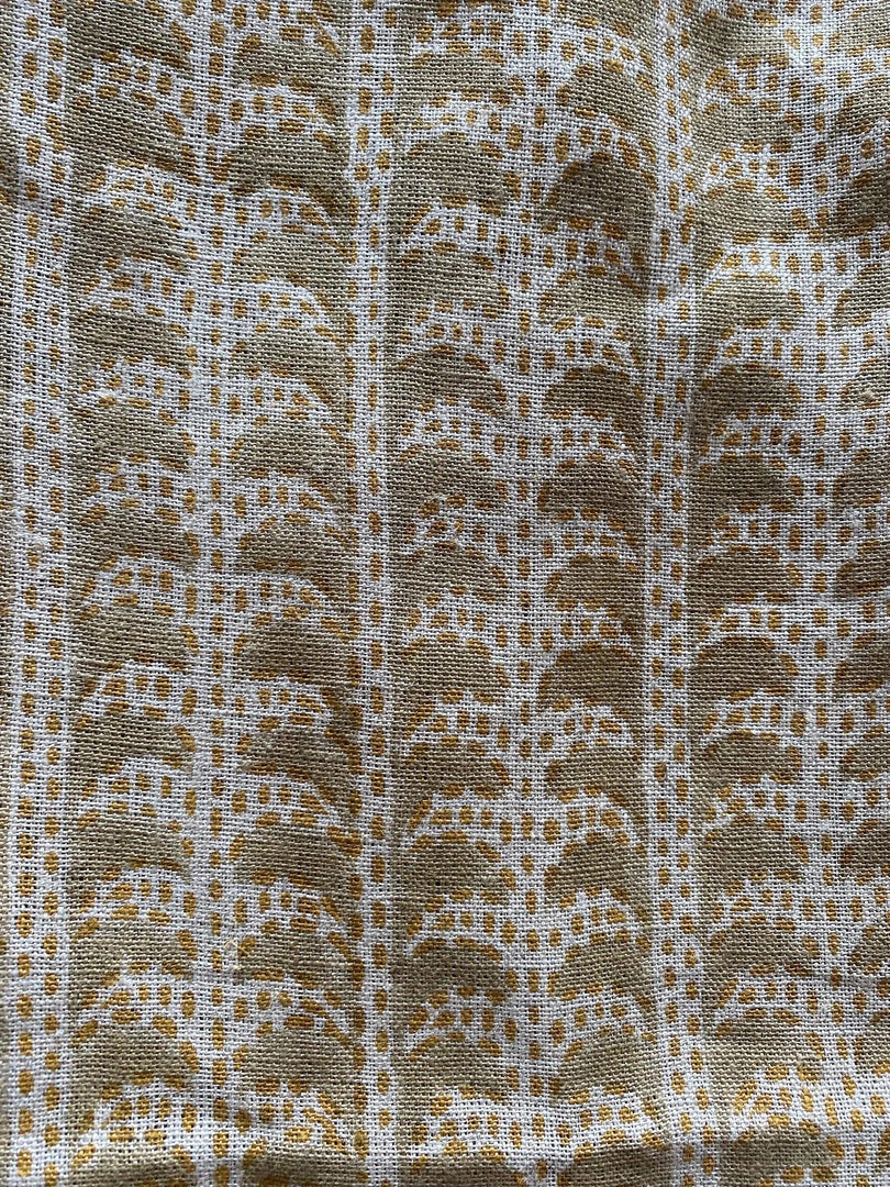 Cordel Block Print Handloom Linen Fabric
