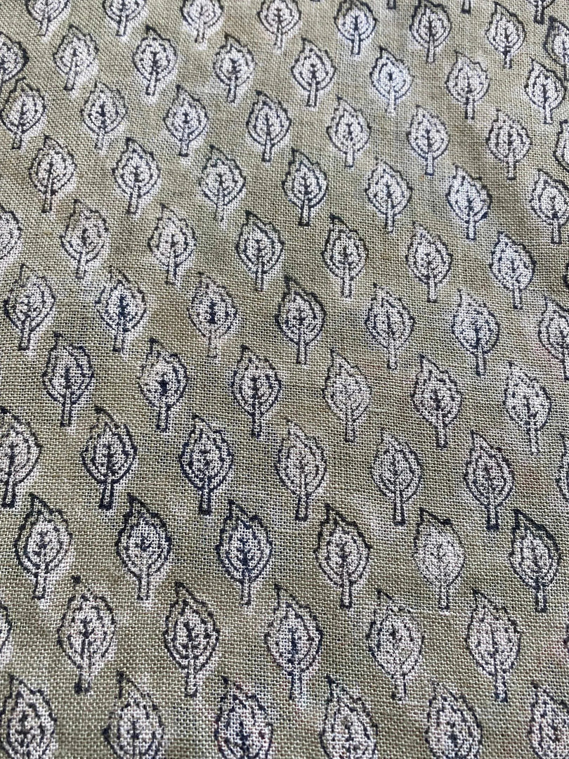 Fosra Block Print Handloom Linen Fabric