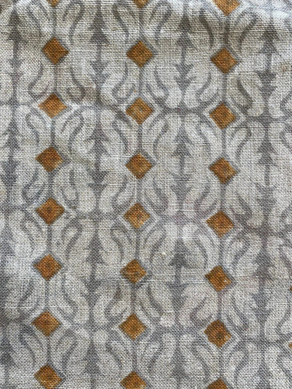 Auraflax Block Print Handloom Linen Fabric