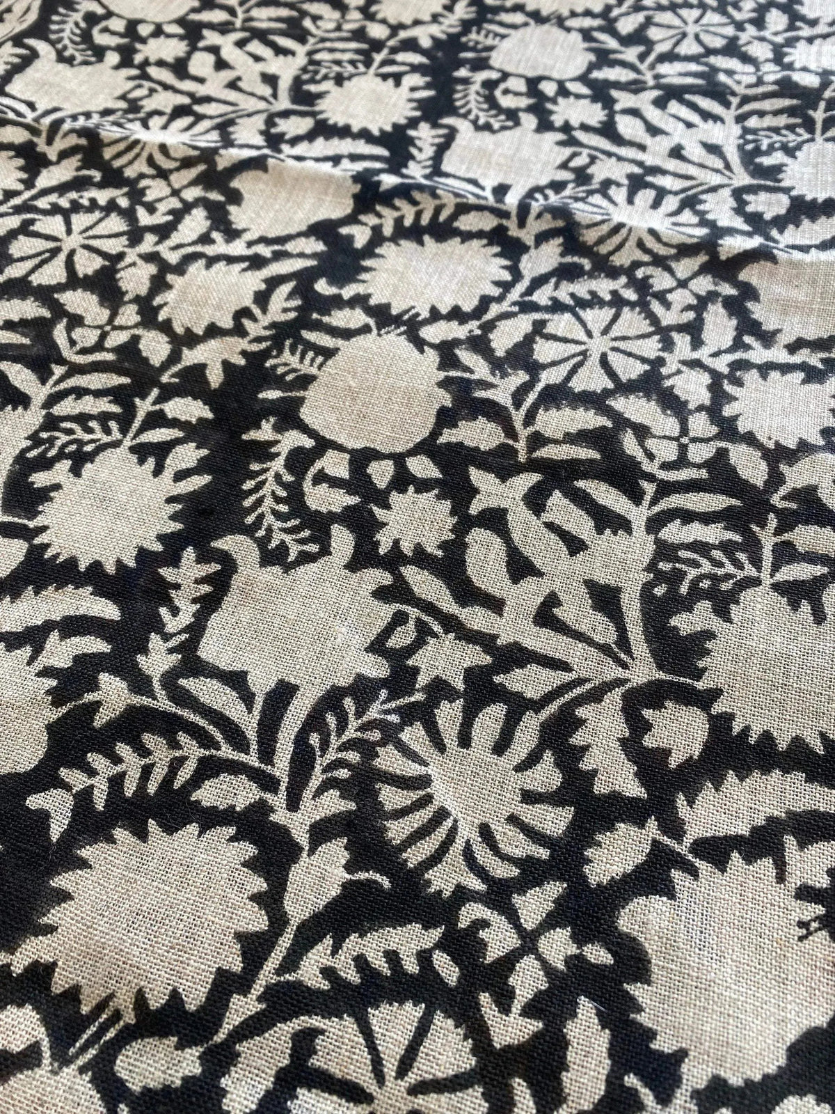 Kriselle Block Print Handloom Linen Fabric