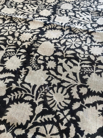 Kriselle Block Print Handloom Linen Fabric