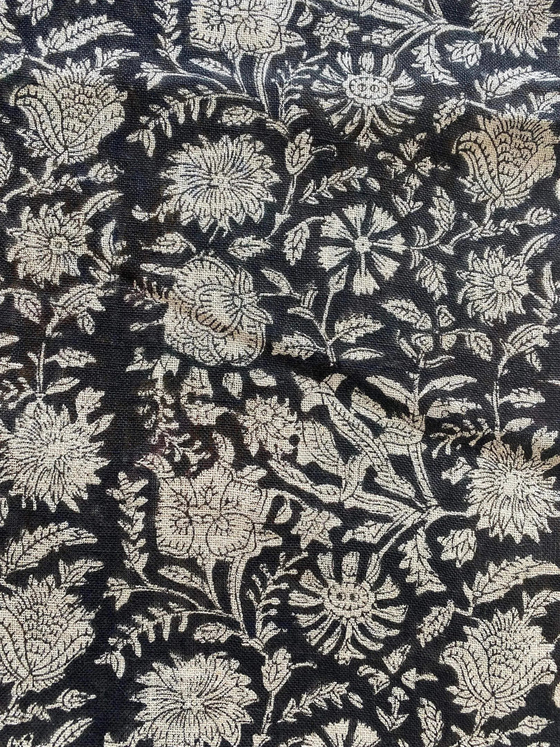 Tansari Block Print Handloom Linen Fabric
