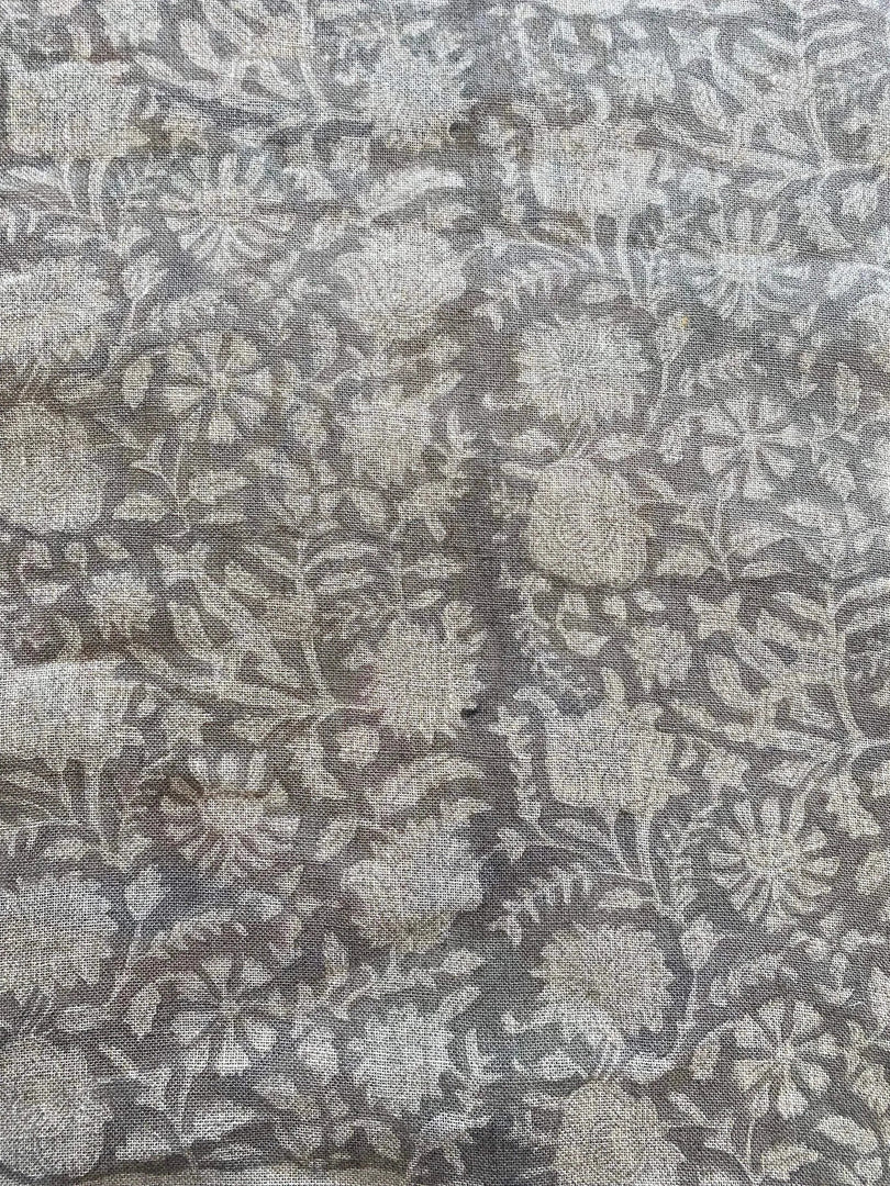 Floura Block Print Handloom Linen Fabric