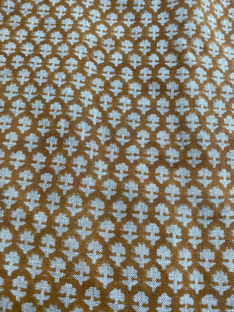 Gravina Block Print Handloom Linen Fabric