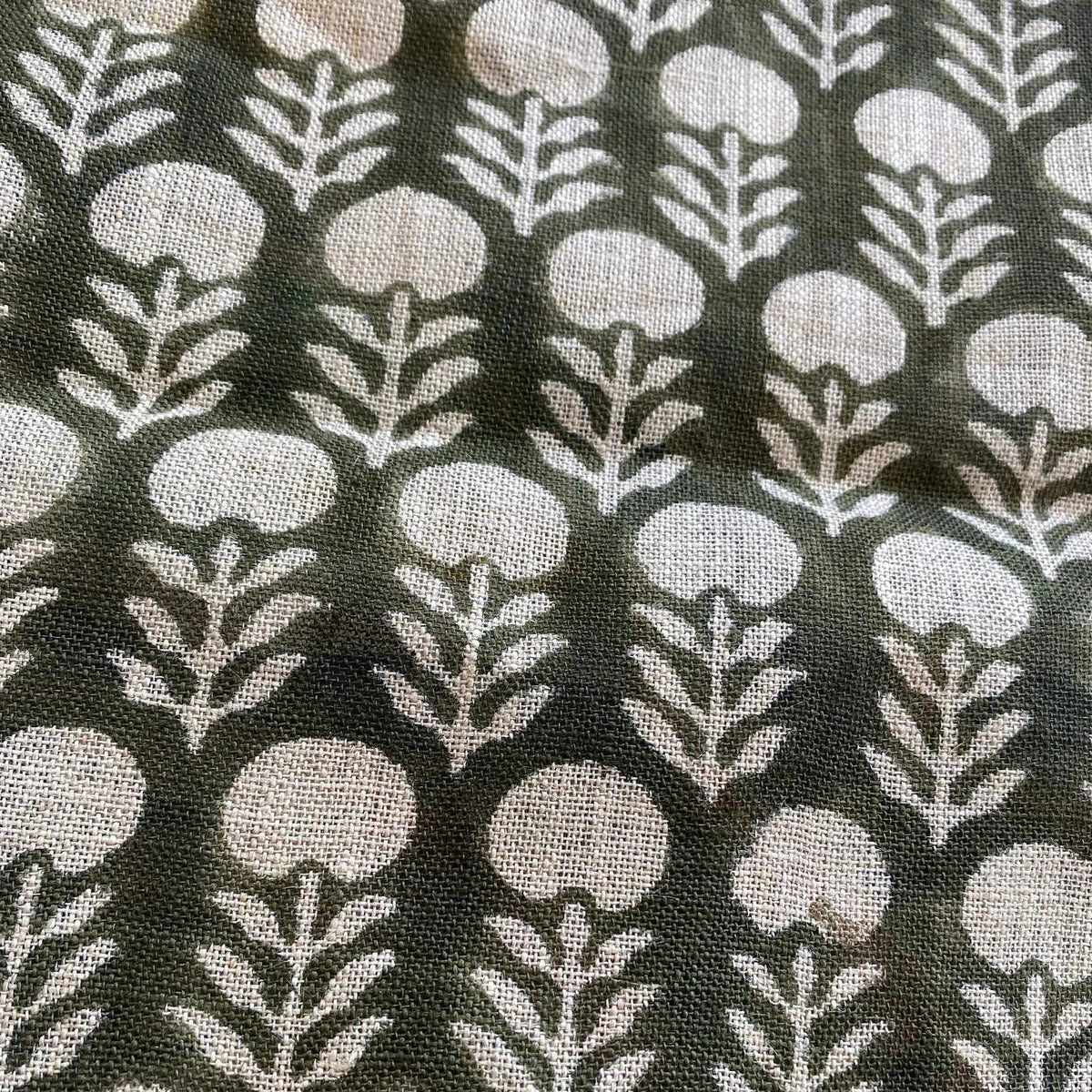 Thalor Block Print Handmade Linen Fabric